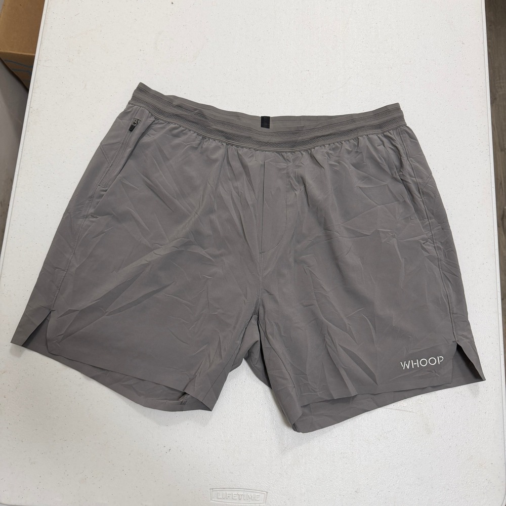 WHOOP Mens Training Shorts Grey XL Sensor Pocket Lined Athletic Gym Run 5490